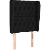vidaXL Hoofdbord met randen 83x23x118/128 cm stof zwart