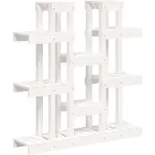 vidaXL Plantenstandaard wit 104,5x25x109,5 cm massief grenenhout