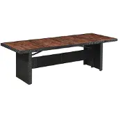 vidaXL Tuintafel 240x90x74 cm poly rattan en massief hout