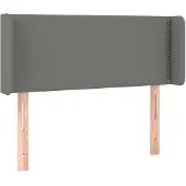 vidaXL Hoofdbord met randen 93x16x78/88 cm stof donkergrijs