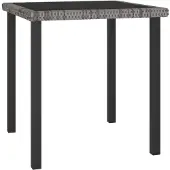 vidaXL Tuintafel 70x70x73 cm poly rattan grijs