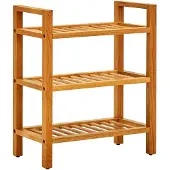 vidaXL Schoenenrek met 3 schappen 50x27x60 cm massief eikenhout