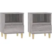 vidaXL Nachtkastjes 2 st 40x35x50 cm grijs sonoma eikenkleurig