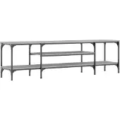 vidaXL Tv-meubel 161x35x45 cm bewerkt hout en ijzer grijs sonoma eiken