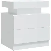 vidaXL Nachtkastje 45x35x52 cm bewerkt hout hoogglans wit