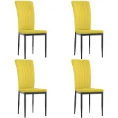 vidaXL Eetkamerstoelen 4 st fluweel mosterdgeel