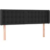 vidaXL Hoofdbord met randen 147x16x78/88 cm kunstleer zwart