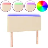 vidaXL Hoofdbord LED 100x5x78/88 cm stof crèmekleurig