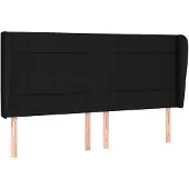 vidaXL Hoofdbord met randen 163x23x118/128 cm stof zwart
