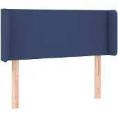 vidaXL Hoofdbord met randen 83x16x78/88 cm stof blauw
