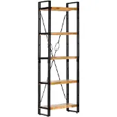 vidaXL Boekenkast met 5 schappen 60x30x180 cm massief mangohout