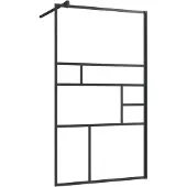 vidaXL Inloopdouchewand 90x195 cm ESG-glas transparant en zwart