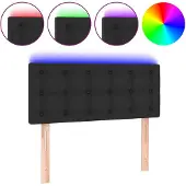 vidaXL Hoofdbord LED 100x5x78/88 cm kunstleer zwart