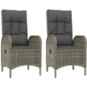 vidaXL Tuinstoelen 2 st poly rattan grijs