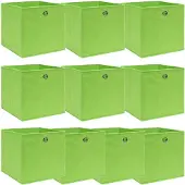 vidaXL Opbergboxen 10 st 32x32x32 cm stof groen