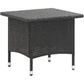 vidaXL Theetafel 50x50x47 cm poly rattan zwart