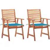 vidaXL Tuinstoelen 2 st met kussens massief acaciahout
