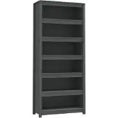 vidaXL Boekenkast 80x35x183 cm massief grenenhout grijs