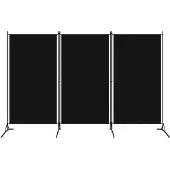vidaXL Kamerscherm met 3 panelen 260x180 cm zwart