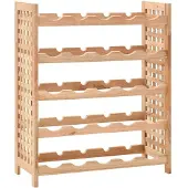 vidaXL Wijnrek voor 25 flessen 63x25x73 cm massief walnotenhout