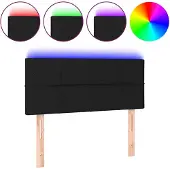 vidaXL Hoofdbord LED 100x5x78/88 cm stof zwart