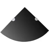 vidaXL Hoekplank met chromen dragers zwart 25x25 cm glas