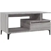 vidaXL Salontafel 90x49x45 cm bewerkt hout grijs sonoma
