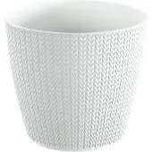Prosperplast Plantenpot - parel wit - kunststof - D22 x H19 cm - Plantenpotten