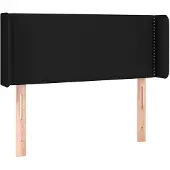 vidaXL Hoofdbord met randen 93x16x78/88 cm stof zwart