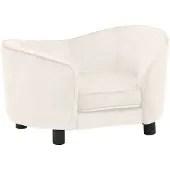 vidaXL Hondenbank 69x49x40 cm pluche crèmekleurig