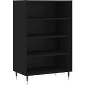 vidaXL Hoge kast 57x35x90 cm bewerkt hout zwart