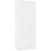vidaXL Boekenkast met 5 schappen 80x30x189 cm bewerkt hout wit