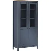 vidaXL Hoge kast Hill 85x37x170,5 cm massief grenenhout grijs