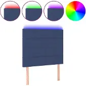 vidaXL Hoofdbord LED 90x5x118/128 cm stof blauw