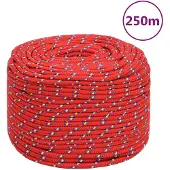vidaXL Boottouw 8 mm 250 m polypropyleen rood