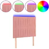 vidaXL Hoofdbord LED 80x5x118/128 cm fluweel roze