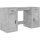 vidaXL Bureau met kast bewerkt hout betongrijs