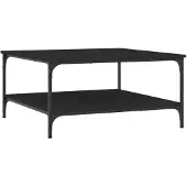 vidaXL Salontafel 80x80x40 cm bewerkt hout zwart