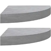 vidaXL Hoekwandschappen 2 st 35x35x3,8 cm MDF betongrijs