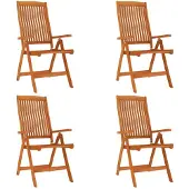 vidaXL Tuinstoelen 4 st inklapbaar massief eucalyptushout