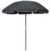 vidaXL Parasol met stalen paal 240 cm antracietkleurig