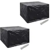 vidaXL Tuinmeubelhoezen poly rattan 2 st 4-persoons 113x113 cm