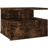 vidaXL Nachtkastje zwevend 40x31x27 cm bewerkt hout gerookt eikenkleur