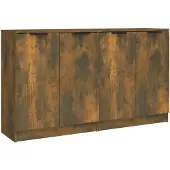 vidaXL Dressoirs 2 st 60x30x70 cm bewerkt hout gerookt eikenkleurig