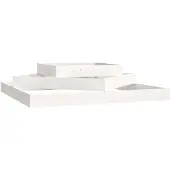 vidaXL Plantenbak 112x112x27 cm massief grenenhout wit