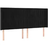 vidaXL Hoofdbord met randen 203x16x118/128 cm fluweel zwart