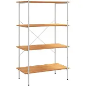 vidaXL Opbergrek 4-laags 80x40x130 cm wit en eikenkleurig