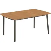 vidaXL Tuintafel 150x90x72 cm massief acaciahout en staal