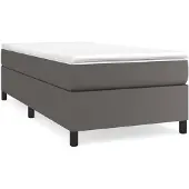 vidaXL Boxspring bed kunstleer grijs 90x190 cm