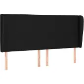 vidaXL Hoofdbord met randen 163x23x118/128 cm stof zwart
